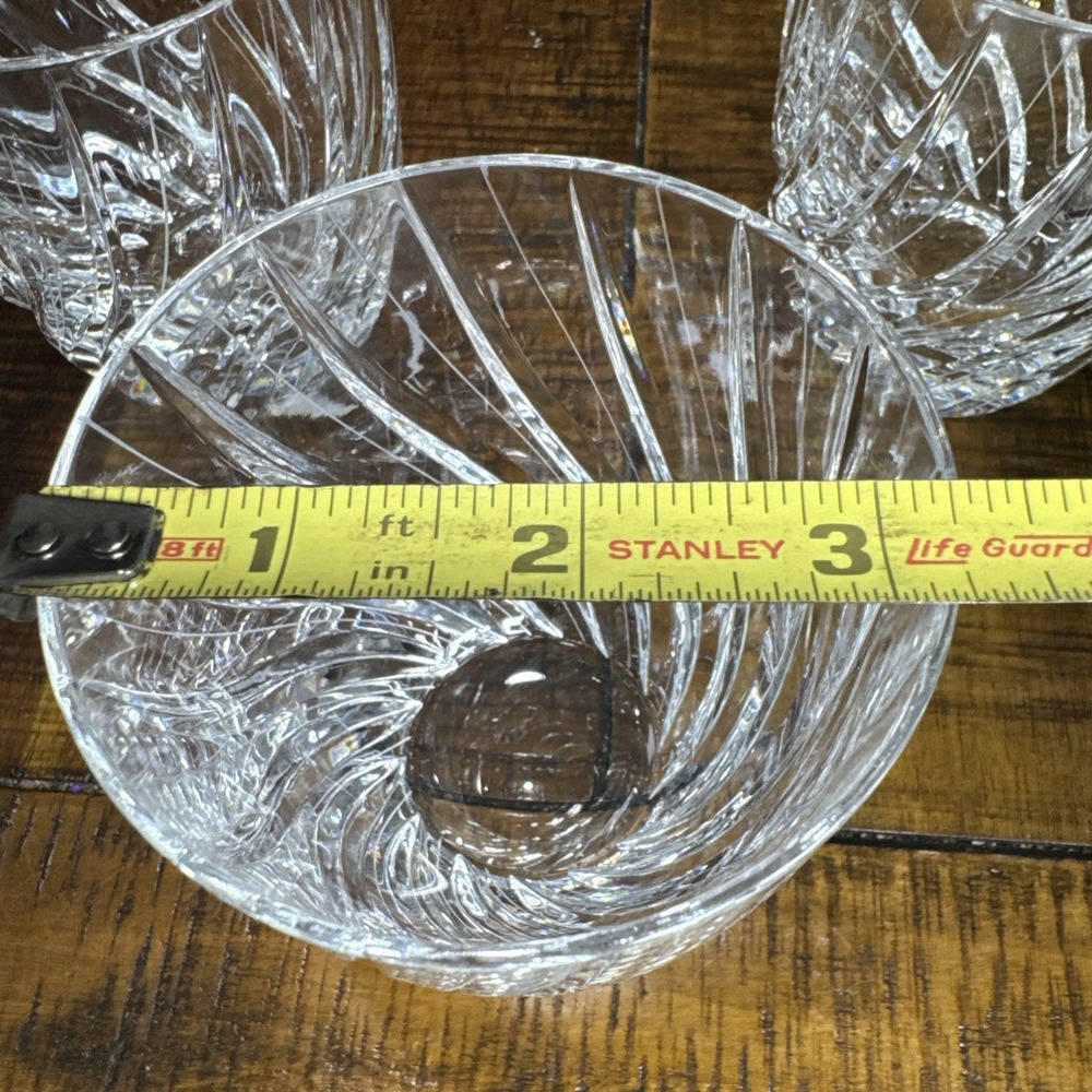 Set of 4 Retired MIKASA Swirl Cut Crystal Double Old Fashioned Glasses Germany - Picture 7 of 7